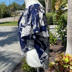 Off shoulder, high low, flower top